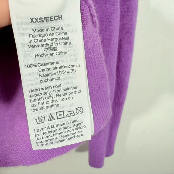 J. Crew Violet Purple 100% Cashmere Crewneck Sweater Size XXS K1313 - Picture 8 of 10